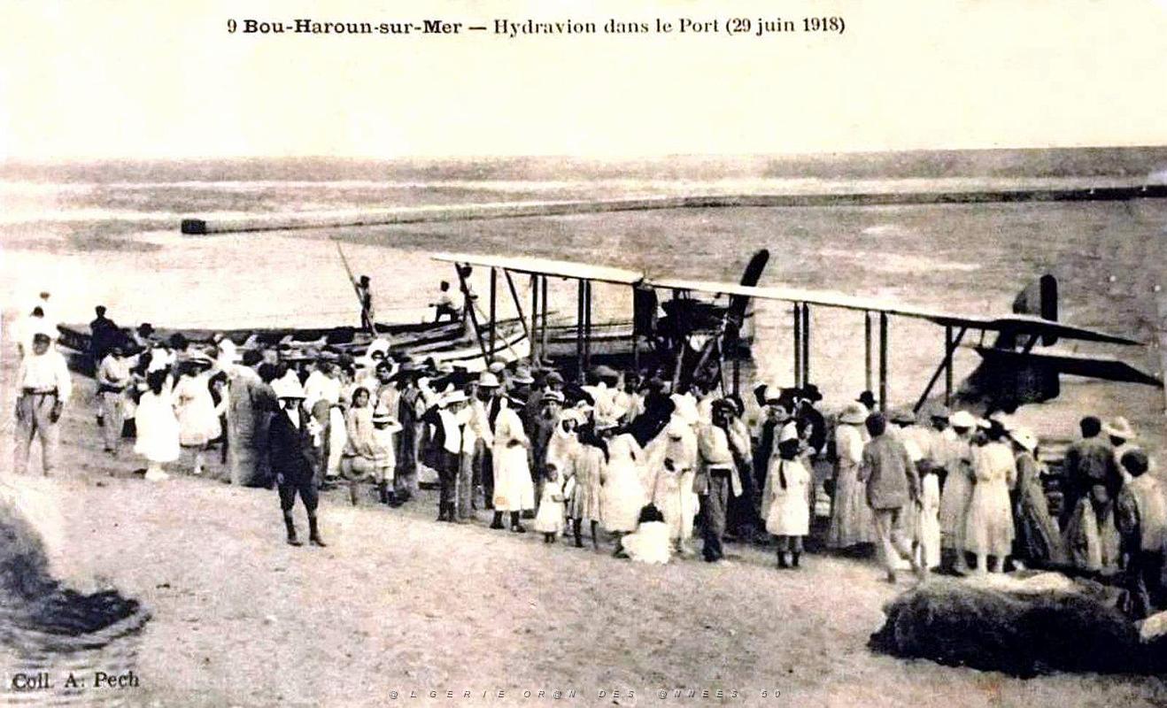 1756- Bou-Haroun-sur-mer - Pres de Castiglione - Hydravion dans le Port en 1928.jpg